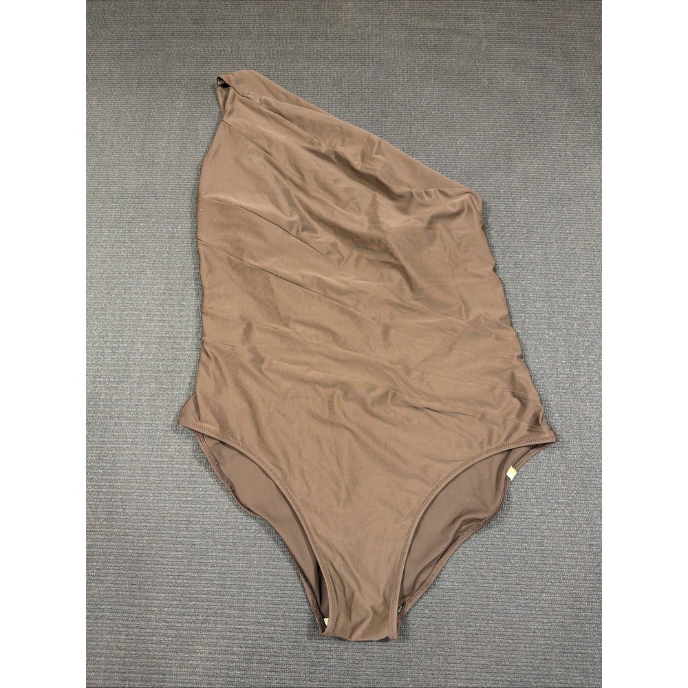 Summersalt The Sidestroke One Shoulder One Piece Swimsuit Brown Womens Size 16